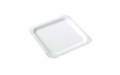 Assiette carrée en carton blanc x 250 unités