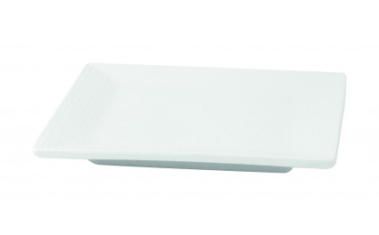 Mini plat carré en porcelaine blanche x 4 unités