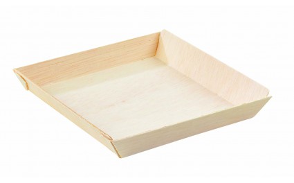 Barquette carrée en bois "Samouraï" x 20 unités