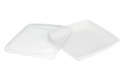 Saladier carré blanc en pulpe de contenance 750 ml x 30 unités