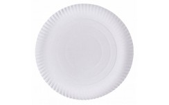 Assiette ronde en carton laminé blanc x 50 unités