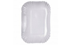 Assiette creuse ovale en carton laminé blanc x 250 unités
