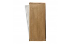 Pochette papier beige pour couverts avec serviette blanche x 500 unités